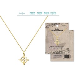 Colgante Nudo de Bruja con cadena en Acero Dorado (P2) ·